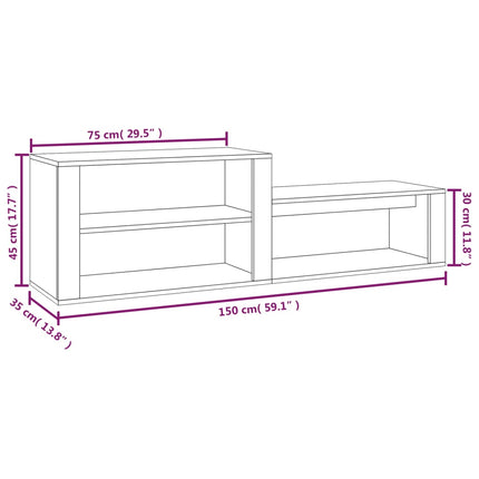 Schoenenkast 150X35X45 Cm Bewerkt Hout - XdropX
