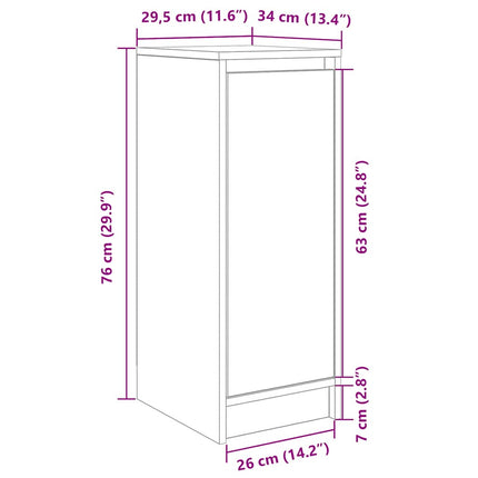 Schoenenkast 29,5X34X76 Cm Bewerkt Hout Kleurig - XdropX
