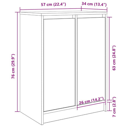 Schoenenkast 57X34X76 Cm Bewerkt Hout Kleurig - XdropX