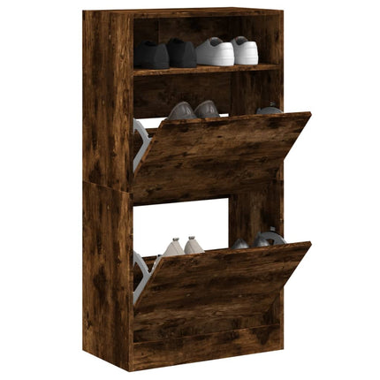 Schoenenkast 60X34X116 Cm Bewerkt Hout - XdropX