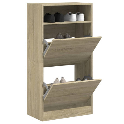 Schoenenkast 60X34X116 Cm Bewerkt Hout - XdropX