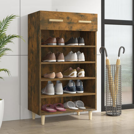 Schoenenkast 60X35X105 Cm Bewerkt Hout Eikenkleur - XdropX