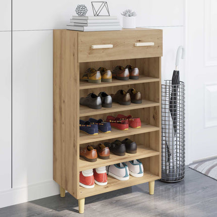 Schoenenkast 60X35X105 Cm Bewerkt Hout Eikenkleur - XdropX