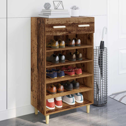 Schoenenkast 60X35X105 Cm Bewerkt Hout Eikenkleur - XdropX
