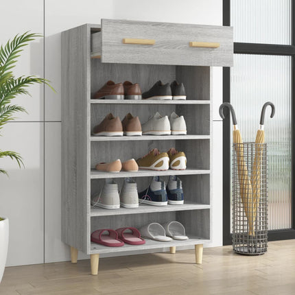 Schoenenkast 60X35X105 Cm Bewerkt Hout Eikenkleur - XdropX