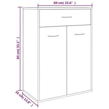 Schoenenkast 60X35X84 Cm Bewerkt Hout Kleurig - XdropX