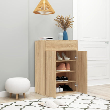 Schoenenkast 60X35X84 Cm Bewerkt Hout Kleurig - XdropX