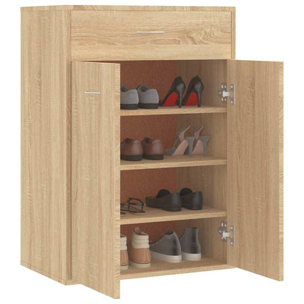 Schoenenkast 60X35X84 Cm Bewerkt Hout Kleurig - XdropX