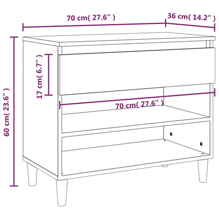 Schoenenkast 70X36X60 Cm Bewerkt Hout Sonoma Grijs - XdropX