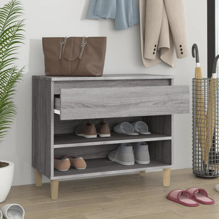 Schoenenkast 70X36X60 Cm Bewerkt Hout Sonoma Grijs - XdropX