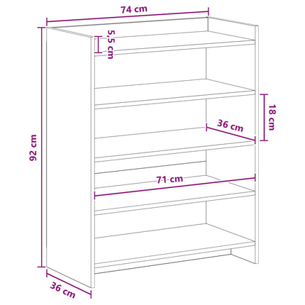 Schoenenkast 73,5 X 36 X 92 Cm Bewerkt Hout - XdropX