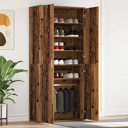 Schoenenkast 80 X 39 X 178 Cm Bewerkt Hout Oudhout - XdropX