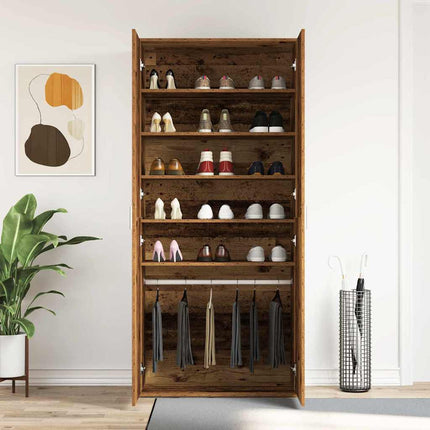 Schoenenkast 80 X 39 X 178 Cm Bewerkt Hout Oudhout - XdropX