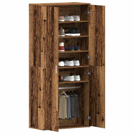 Schoenenkast 80 X 39 X 178 Cm Bewerkt Hout Oudhout - XdropX