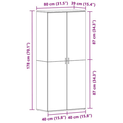 Schoenenkast 80 X 39 X 178 Cm Bewerkt Hout Oudhout - XdropX