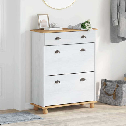 Schoenenkast Askim 85 X 35 X 108 Cm Massief Grenenhout - XdropX