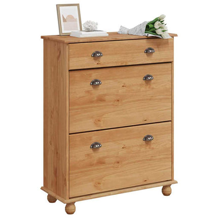 Schoenenkast Askim 85 X 35 X 108 Cm Massief Grenenhout - XdropX