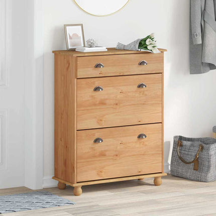 Schoenenkast Askim 85 X 35 X 108 Cm Massief Grenenhout - XdropX