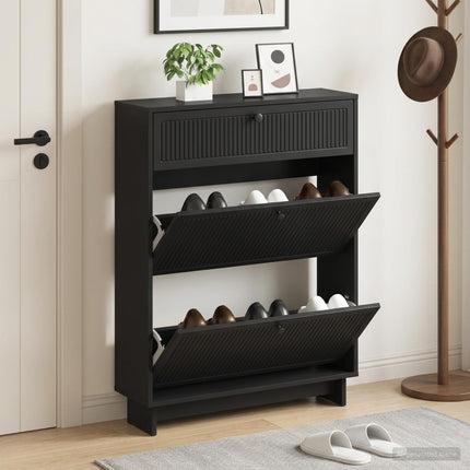 Schoenenkast Ede 78 X 24 X 103 Cm Bewerkt Hout - XdropX