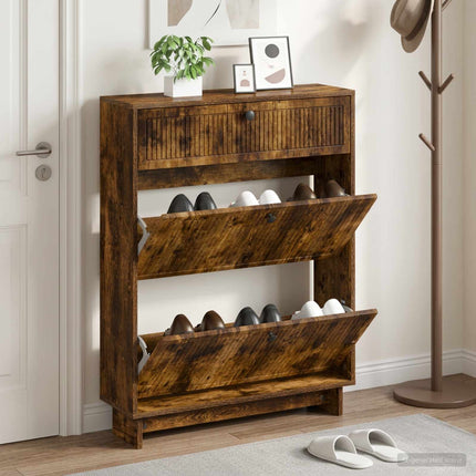 Schoenenkast Ede 78 X 24 X 103 Cm Bewerkt Hout - XdropX