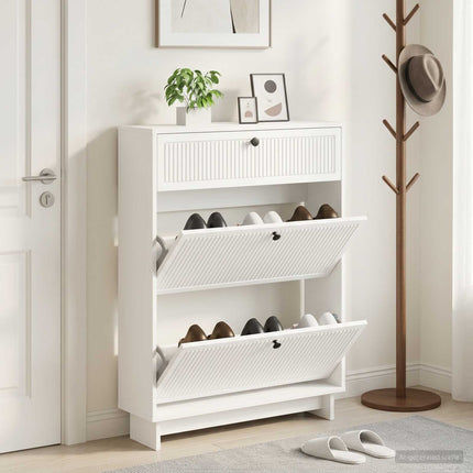 Schoenenkast Ede 78 X 24 X 103 Cm Bewerkt Hout - XdropX