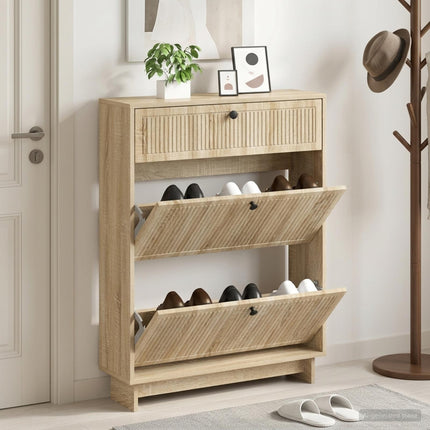 Schoenenkast Ede 78 X 24 X 103 Cm Bewerkt Hout - XdropX