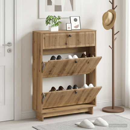 Schoenenkast Ede 78 X 24 X 103 Cm Bewerkt Hout - XdropX