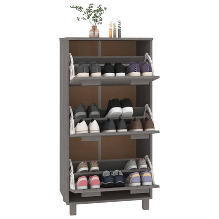 Schoenenkast Hamar 59,5X35X117 Cm Massief Grenenhout - XdropX