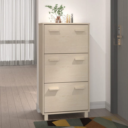 Schoenenkast Hamar 59,5X35X117 Cm Massief Grenenhout - XdropX