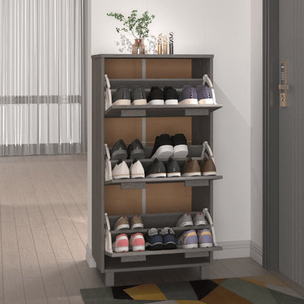 Schoenenkast Hamar 59,5X35X117 Cm Massief Grenenhout - XdropX