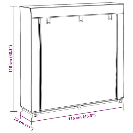 Schoenenkast Met Hoes 115X28X110 Stof - XdropX