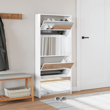 Schoenenkast Met Spiegel 4-Laags 63X17X134 Cm - XdropX