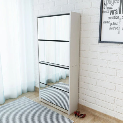 Schoenenkast Met Spiegel 4-Laags 63X17X134 Cm - XdropX