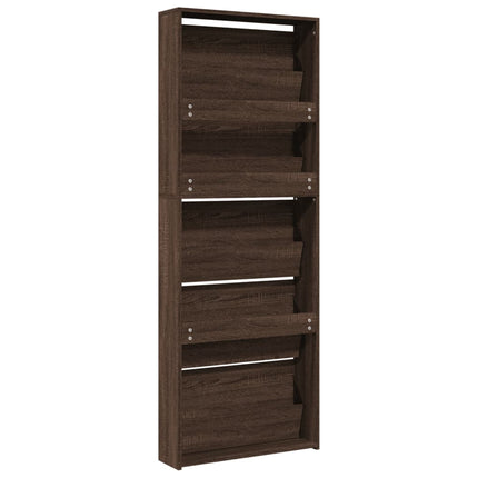 Schoenenkast Met Spiegel 5-Laags 63X17X169,5 Cm Bruineikenkleur - XdropX