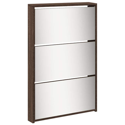Schoenenkast Met Spiegel 5-Laags 63X17X169,5 Cm Bruineikenkleur - XdropX