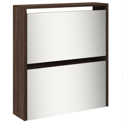 Schoenenkast Met Spiegel 5-Laags 63X17X169,5 Cm Bruineikenkleur - XdropX