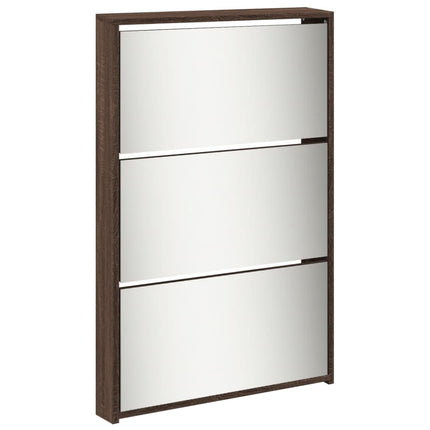 Schoenenkast Met Spiegel 5-Laags 63X17X169,5 Cm Bruineikenkleur - XdropX