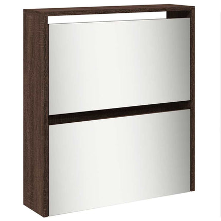 Schoenenkast Met Spiegel 5-Laags 63X17X169,5 Cm Bruineikenkleur - XdropX