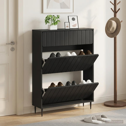 Schoenenkast Zwolle 78 X 24 X 103 Cm Bewerkt Hout - XdropX