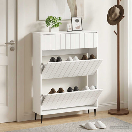 Schoenenkast Zwolle 78 X 24 X 103 Cm Bewerkt Hout - XdropX