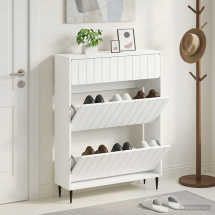 Schoenenkast Zwolle 78 X 24 X 103 Cm Bewerkt Hout - XdropX
