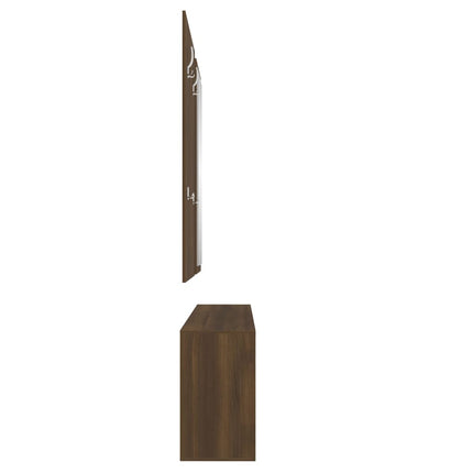 Schoenenkastset 3-In-1 Bewerkt Hout Bruineiken - XdropX