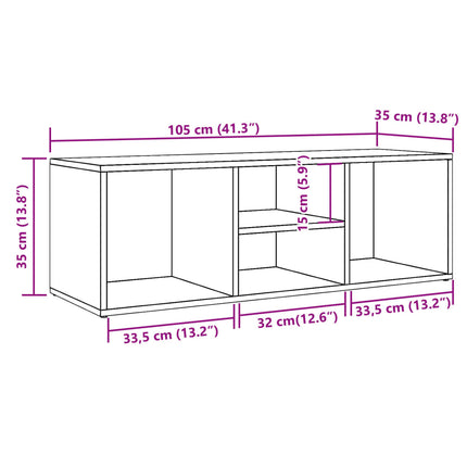 Schoenenopbergbank 102X35X35 Cm Bewerkt Hout Kleurig - XdropX