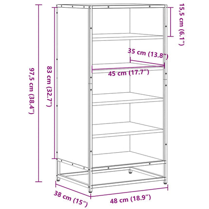 Schoenenrek 48X38X97,5 Cm Bewerkt Hout - XdropX