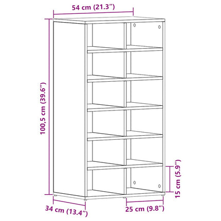 Schoenenrek 54X34X100,5 Cm Spaanplaat Kleurig - XdropX