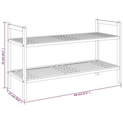 Schoenenrek 69X27X41 Cm Massief Walnotenhout - XdropX