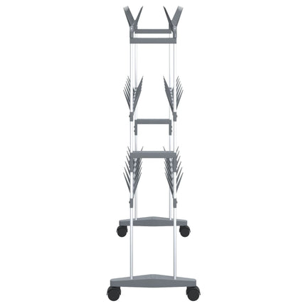 Schoenenrek Met Wieltjes 66X27X100 Cm Zilverkleurig - XdropX