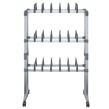 Schoenenrek Met Wieltjes 66X27X100 Cm Zilverkleurig - XdropX