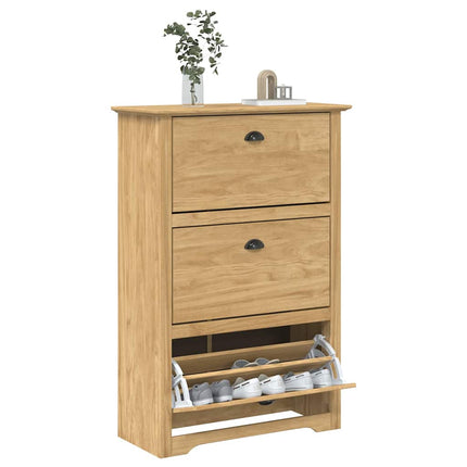 Schoenrek Bodo 80 X 35 X 118 Cm Bewerkt Hout Honing Bruin - XdropX