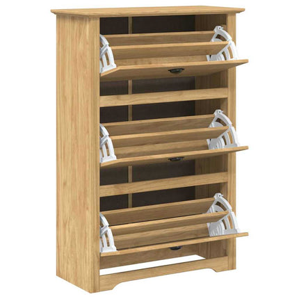 Schoenrek Bodo 80 X 35 X 118 Cm Bewerkt Hout Honing Bruin - XdropX